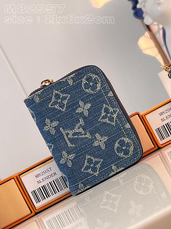 Louis Vuitton Blue Denim Zippy Wallet - 11x8.5x2cm
