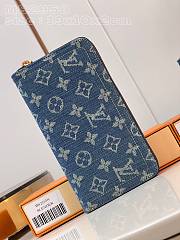 Louis Vuitton Blue Denim Long Zippy Wallet - 19.5x10.5x2.5cm - 1