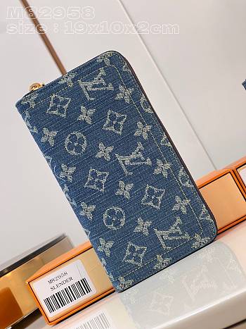 Louis Vuitton Blue Denim Long Zippy Wallet - 19.5x10.5x2.5cm