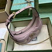 Gucci Marmont Pink Half-Moon Shaped Mini Bag - 21x16x5cm - 3