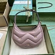 Gucci Marmont Pink Half-Moon Shaped Mini Bag - 21x16x5cm - 5