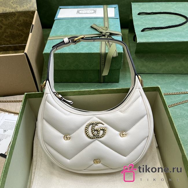 Gucci Marmont White Half-Moon Shaped Mini Bag - 21x16x5cm  - 1