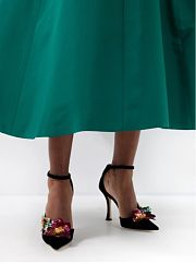 Jimmy Choo Floral-appliqué sequinned velvet pumps - 3