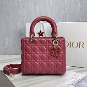 Dior Lady Pink Lambskin Leather Handbag - 24x20x11cm - 1