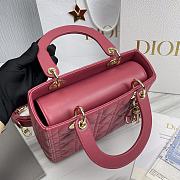 Dior Lady Pink Lambskin Leather Handbag - 24x20x11cm - 5