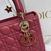 Dior Lady Pink Lambskin Leather Handbag - 24x20x11cm - 4