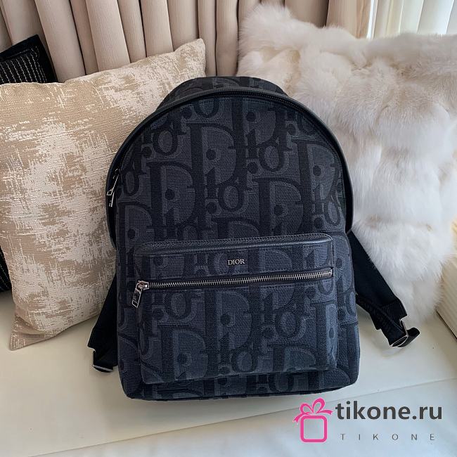 Dior Rider Backpack Black Oversized Oblique Print - 30x42x15cm - 1