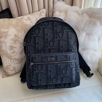 Dior Rider Backpack Black Oversized Oblique Print - 30x42x15cm