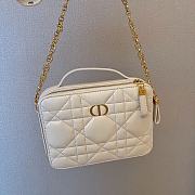 Dior Mini Caro White Lambskin Bag - 18x13x5cm - 1