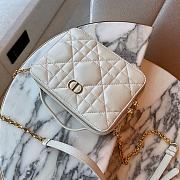 Dior Mini Caro White Lambskin Bag - 18x13x5cm - 5