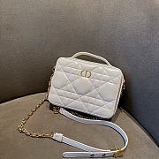 Dior Mini Caro White Lambskin Bag - 18x13x5cm - 3