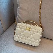 Dior Mini Caro White Lambskin Bag - 18x13x5cm - 2