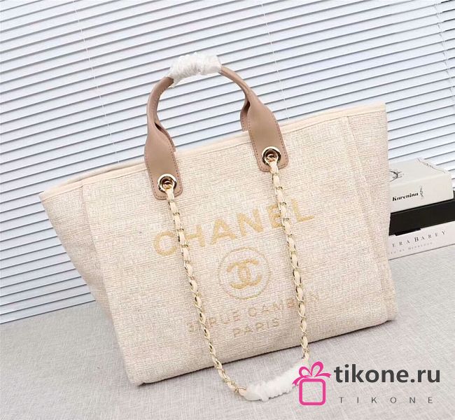 Chanel Natural Canvas Large Deauville Tote - 38cm - 1