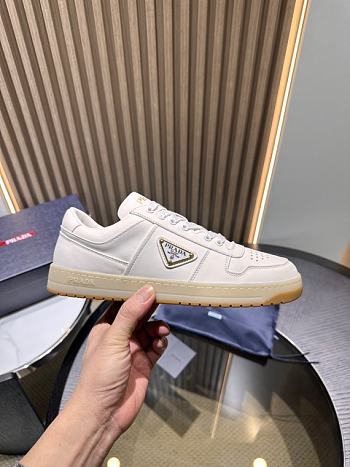 Prada Leather Low-top Trainers In Avorio
