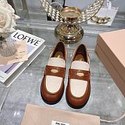 Miumiu Beige&Brow Oxford Shoes - 1