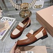 Miumiu Beige&Brow Oxford Shoes - 3