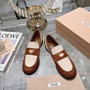 Miumiu Beige&Brow Oxford Shoes - 2