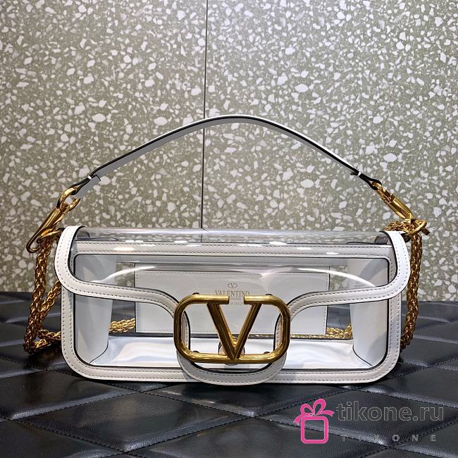 Valentino Loco Clear White Polymer Shoulder Bag - 27x13x6cm - 1