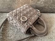 Dior Lady Medium In Grey Silver Hardware - 5