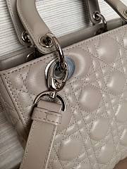 Dior Lady Medium In Grey Silver Hardware - 4