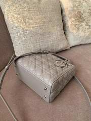 Dior Lady Medium In Grey Silver Hardware - 3