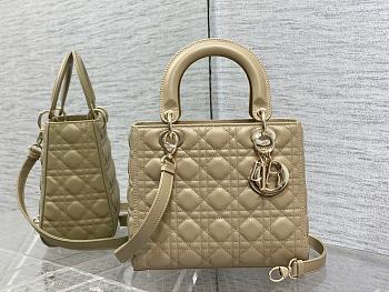 Dior Lady Medium In Beige Gold Hardware