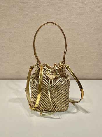  Prada Crystal Bucket Bag - 16x21x10cm