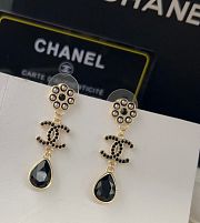 Chanel Long Black Gemstone Earrings - 3