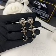 Chanel Long Black Gemstone Earrings - 2