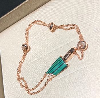 Bvlgari 18K Rose Gold Diamond Malachite Gelati Bracelet