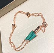 Bvlgari 18K Rose Gold Diamond Malachite Gelati Bracelet - 2