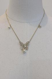 Dior Butterfly Silver Necklace - 1