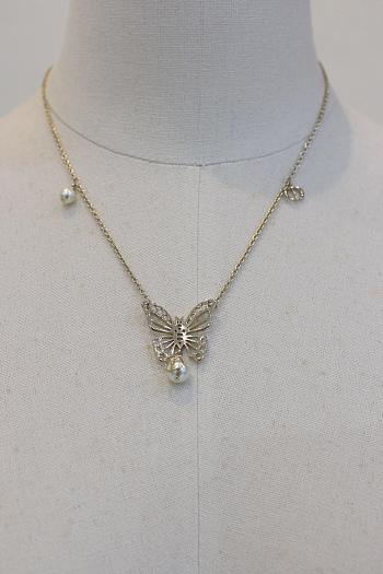 Dior Butterfly Silver Necklace