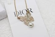 Dior Butterfly Silver Necklace - 4