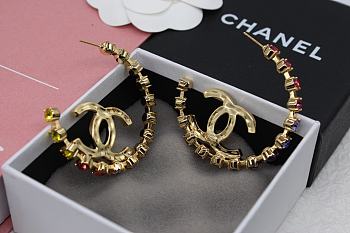 Chanel CC Logo Round Earrings