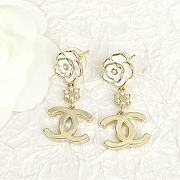 Chanel Gold Logo Flower Earrings - 5