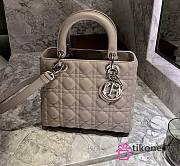 Dior Lady Medium In Grey Silver Hardware - 1