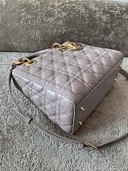 Dior Lady Medium In Grey Gold Hardware - 3