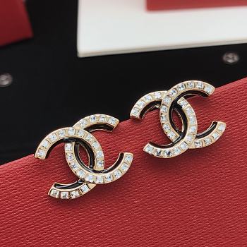 Chanel Logo CC Gold Earrings