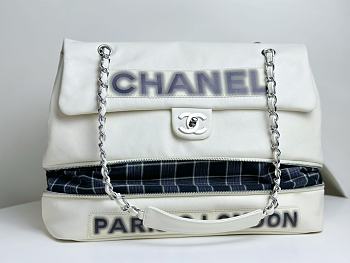 Chanel White Vintage Graffiti Handbag 