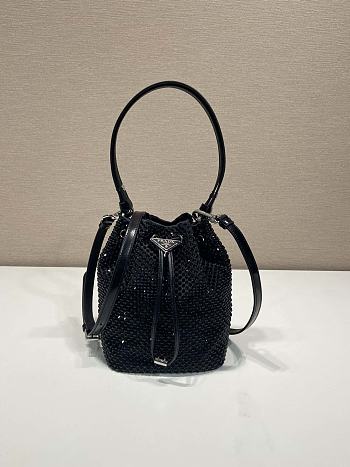Prada Crystal Bucket Bag - 21x16x10cm