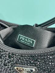 Prada Cleo Satin Bag With Black Crystals - 22x18.5x4.5cm  - 5