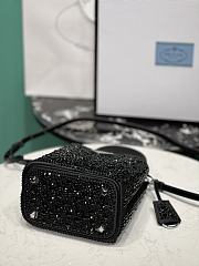 Prada Panier Black Satin Bag With Crystals - 15x16x9.5cm - 4