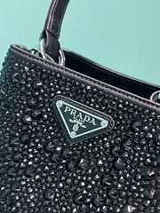 Prada Panier Black Satin Bag With Crystals - 15x16x9.5cm - 3