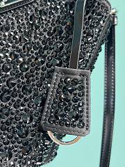 Prada Panier Black Satin Bag With Crystals - 15x16x9.5cm - 2