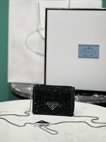 Prada Necklace Black Crystal Bag - 11.5x8cm