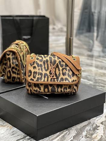 YSL Niki Leopard Patterns Handbag - 22×16.5×12cm