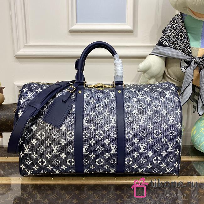 Louis Vuitton M22923 Denim Keepall Bandoulière - 45x27x20cm - 1