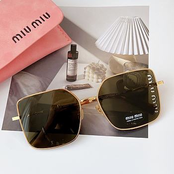 Miumiu Gold-rimmed Sunglasses 