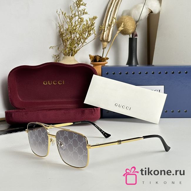 Gucci Gold-rimmed Sunglasses - 1